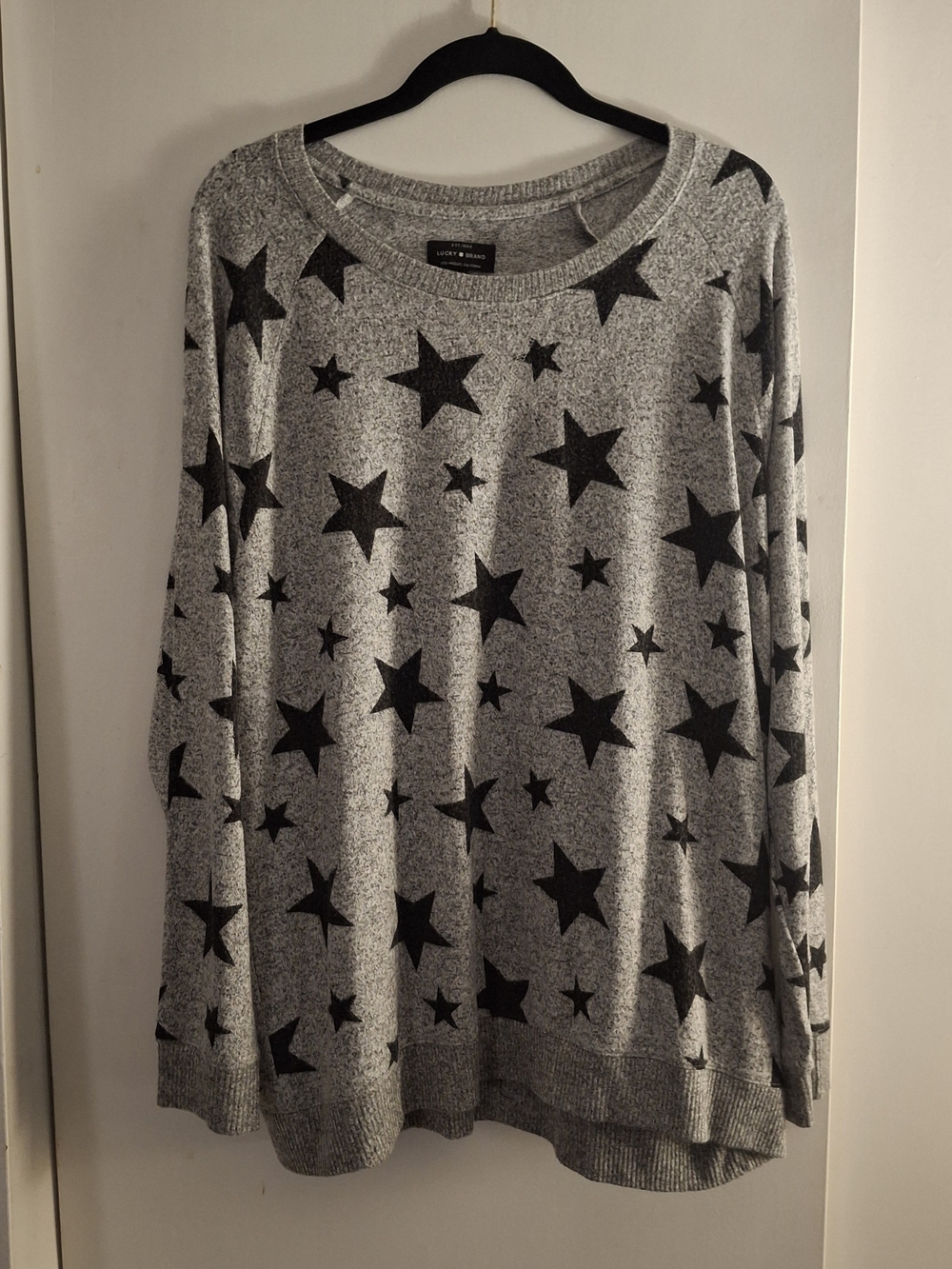 Lucky Brand Gray Star Print Women's Sweater